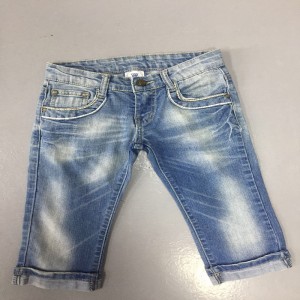 jongen opgestoken rechte pijp met embrodiery stiksels pocket jeans WSG006